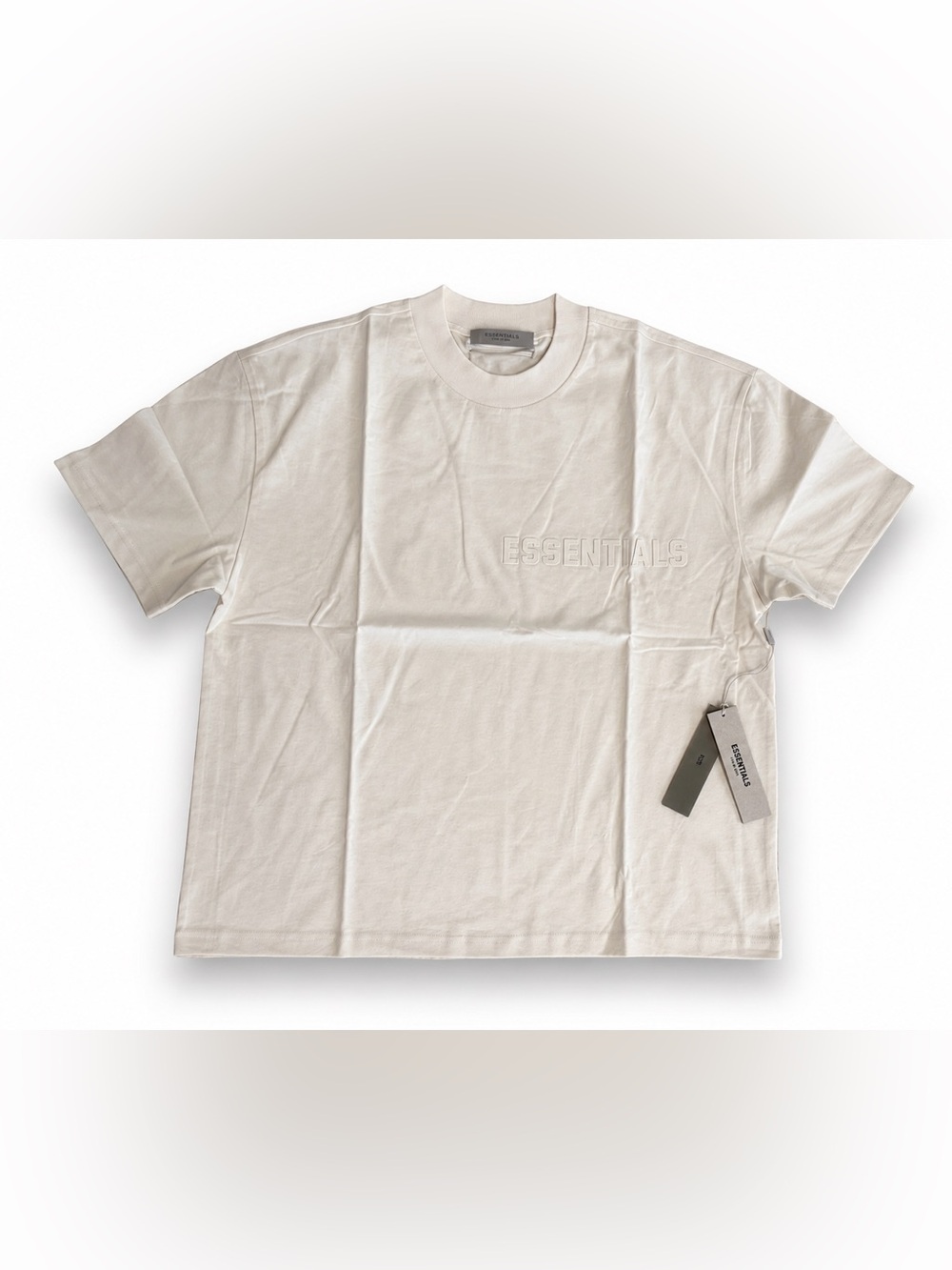 Essentials Embossed Logo Crewneck Tee Off-White authentic genuine M oversized
